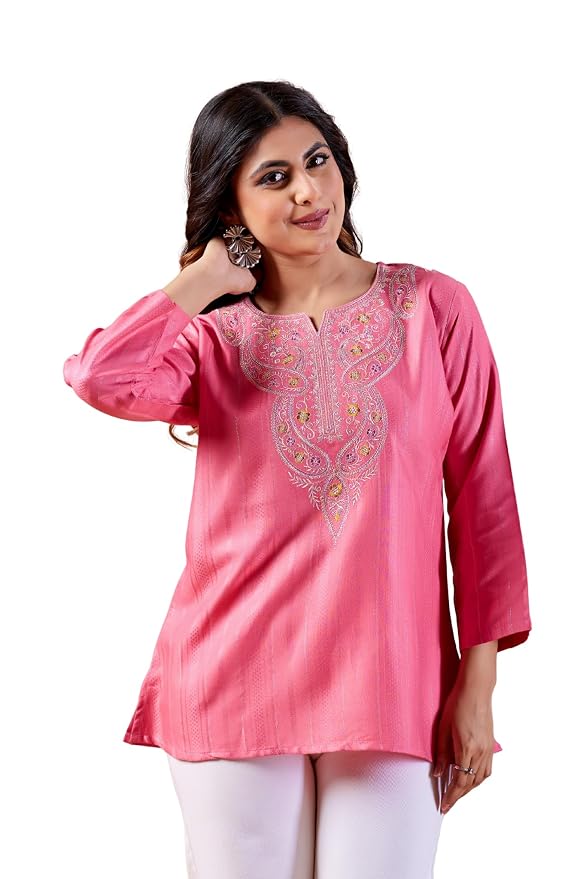 Women's Printed Short Kurti Top | Rayon Casual Ethnic Tunic I Summer Printed Top