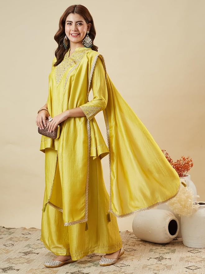 MOKOSH Women's Embroidered Kurta Set with Dupatta - Image 2